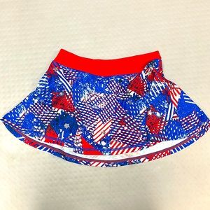 Kids Red white and blue skirt with shorts